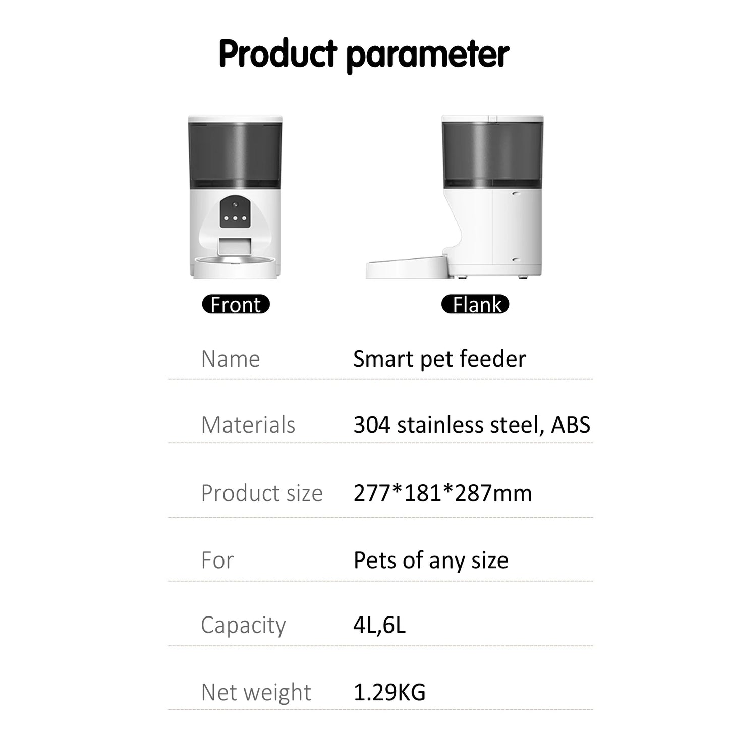 6L Smart Camera for Pet/dog /cat Feeder with Camera Timed Feeder Control by App Pet Feeder Automatic