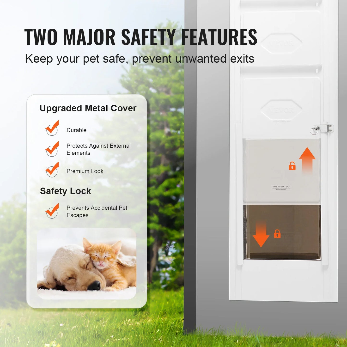 Aluminum Frame Tempered Glass Pet Door