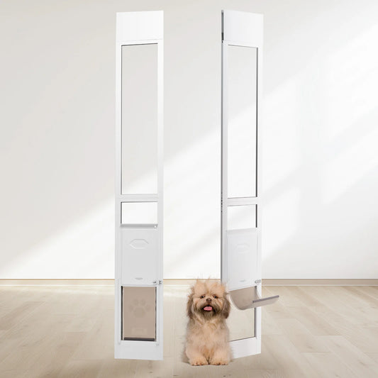 Aluminum Frame Tempered Glass Pet Door