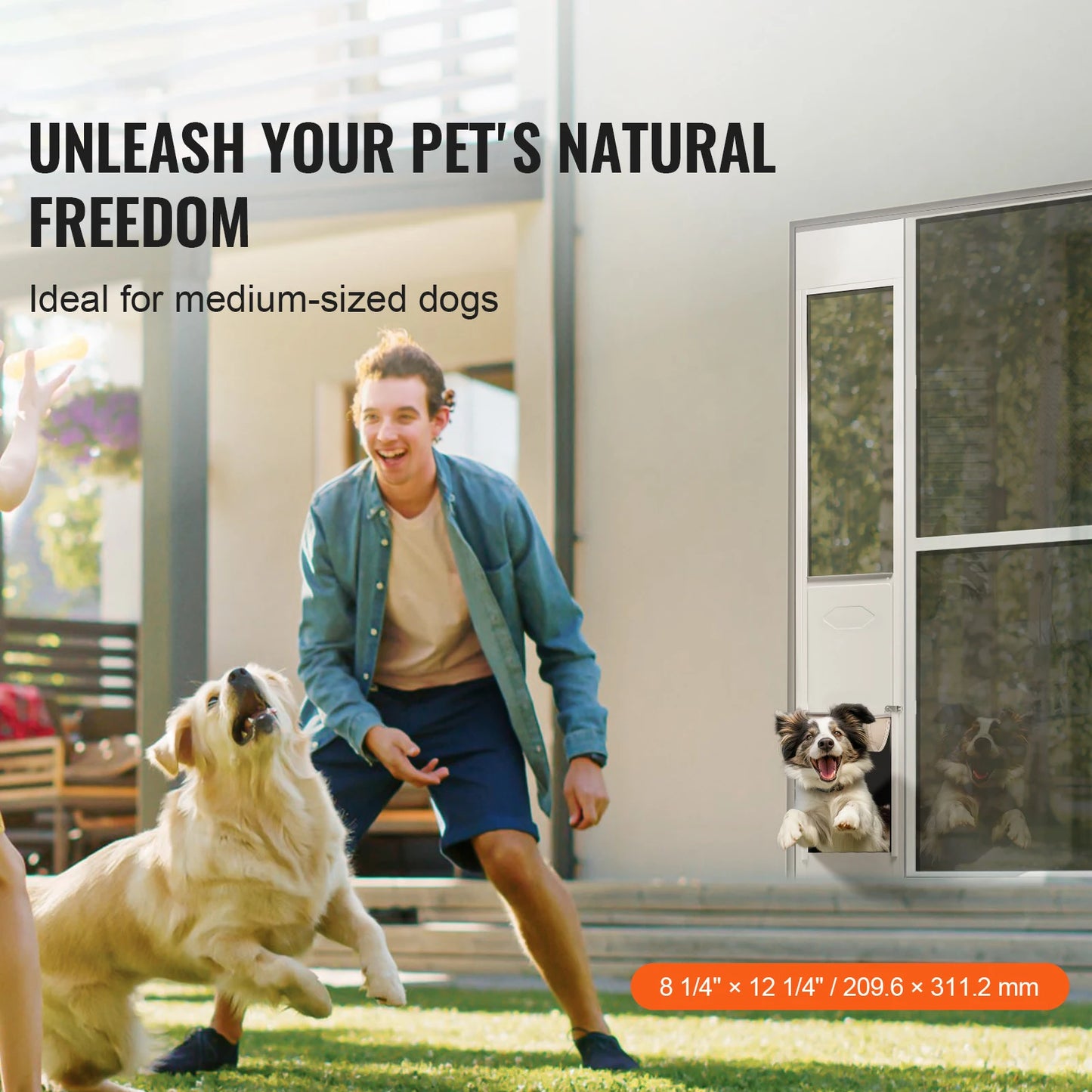 Aluminum Frame Tempered Glass Pet Door