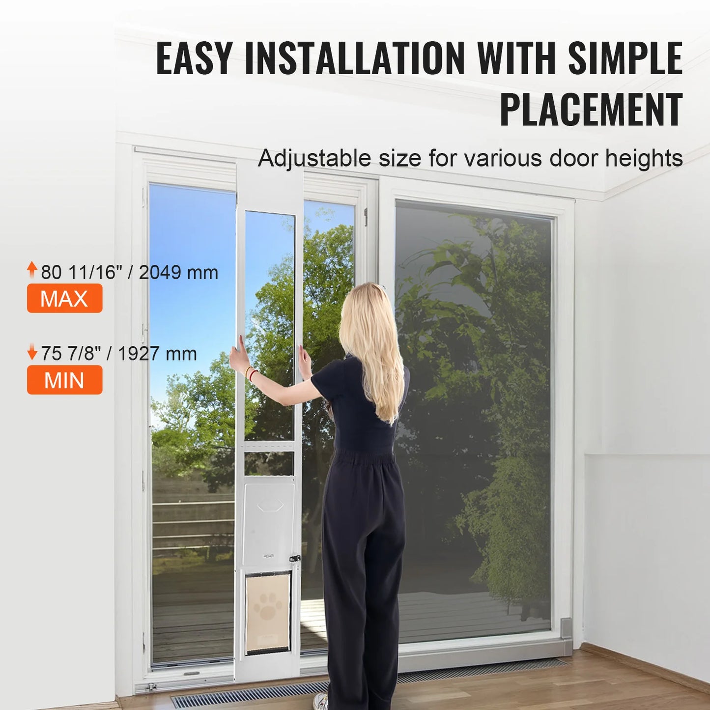 Aluminum Frame Tempered Glass Pet Door