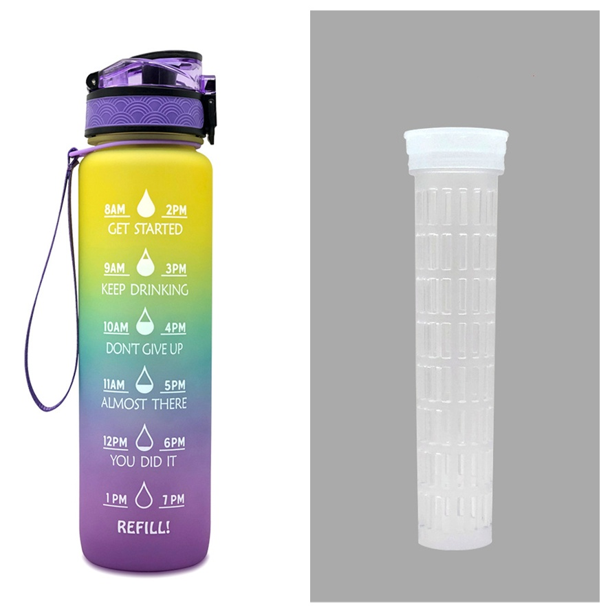 1L Tritan Water Bottle Time Marker