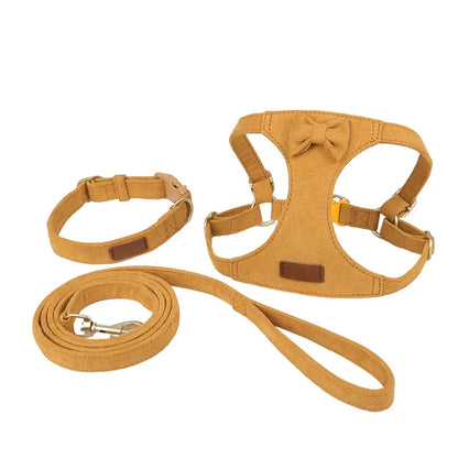 Soft Breathable Dog Collar Harness Leash Set