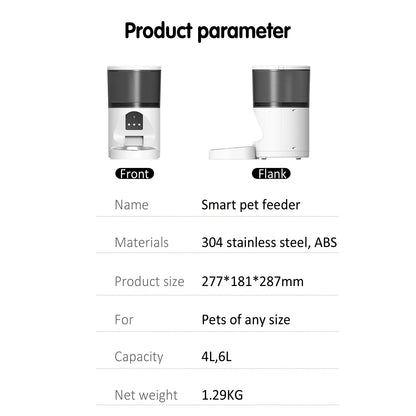 6L Smart Camera for Pet/dog /cat Feeder with Camera Timed Feeder Control by App Pet Feeder Automatic