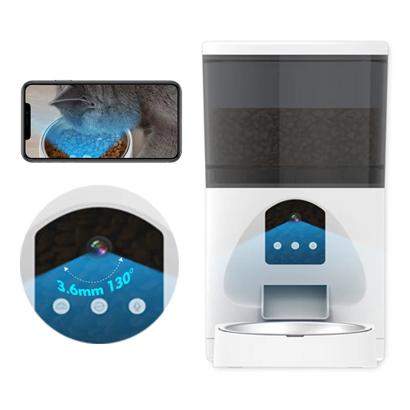 6L Smart Camera for Pet/dog /cat Feeder with Camera Timed Feeder Control by App Pet Feeder Automatic