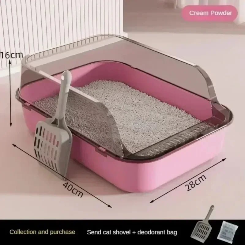 CleanPaws Semi-Enclosed Cat Litter Box