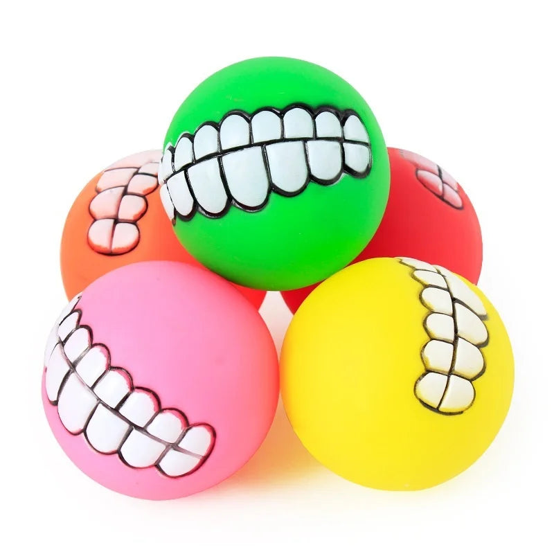 Squeaky Silicone Dog Chew Ball Toy