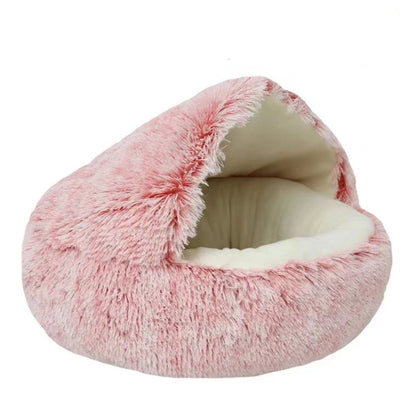 Warm Plush Cat Bed with Cover