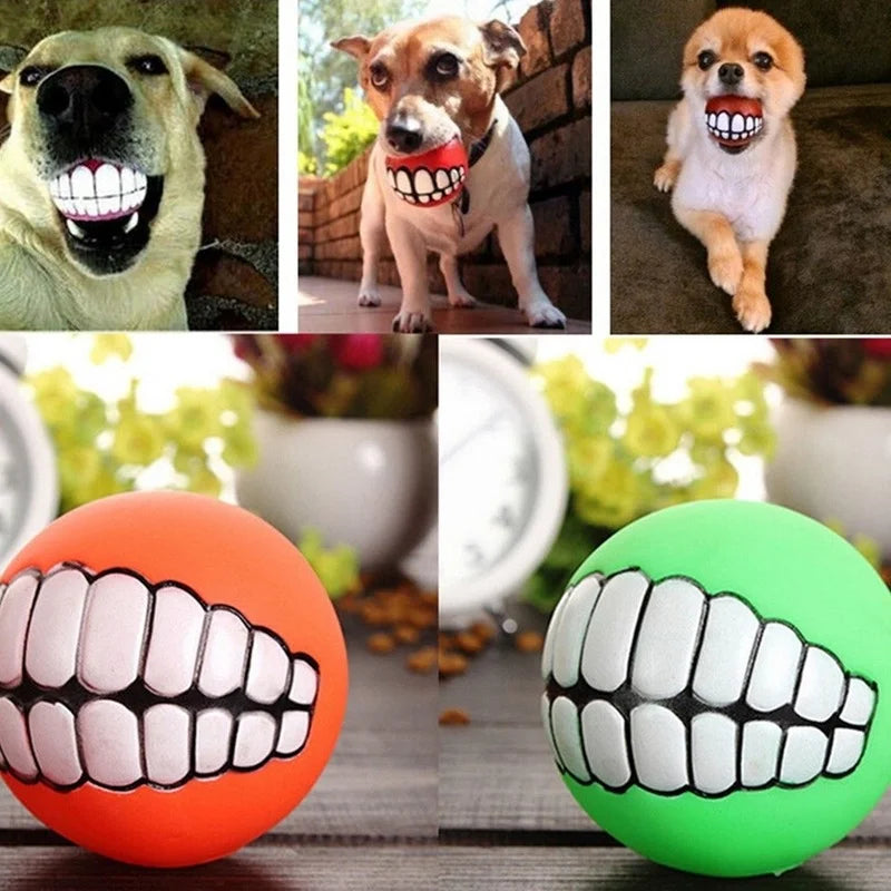 Squeaky Silicone Dog Chew Ball Toy