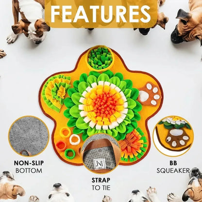 Pet Snuffle Mat Interactive Foraging Training Pad Washable Foldable Durable Design for Dogs Cats Feeding Behavioral Training