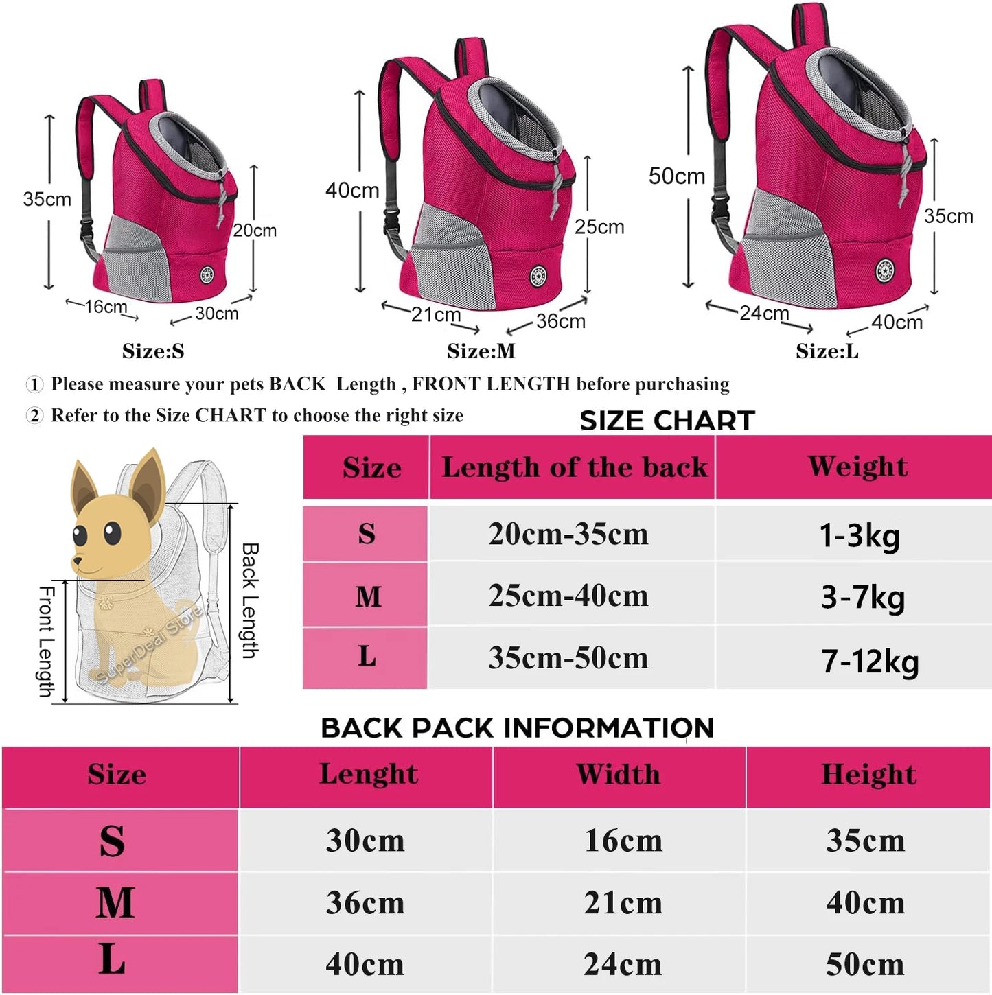 Breathable Pet Backpack Carrier – Reflective Travel Bag