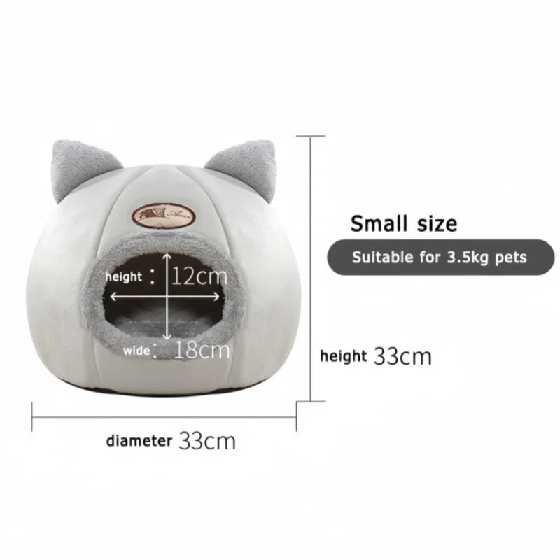 Cozy Cat Cave Bed – Warm Winter Pet Tent
