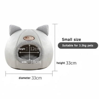 Cozy Cat Cave Bed – Warm Winter Pet Tent