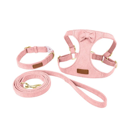 Soft Breathable Dog Collar Harness Leash Set
