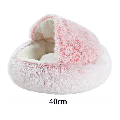 Warm Plush Cat Bed with Cover