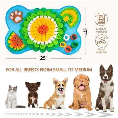 Pet Snuffle Mat Interactive Foraging Training Pad Washable Foldable Durable Design for Dogs Cats Feeding Behavioral Training