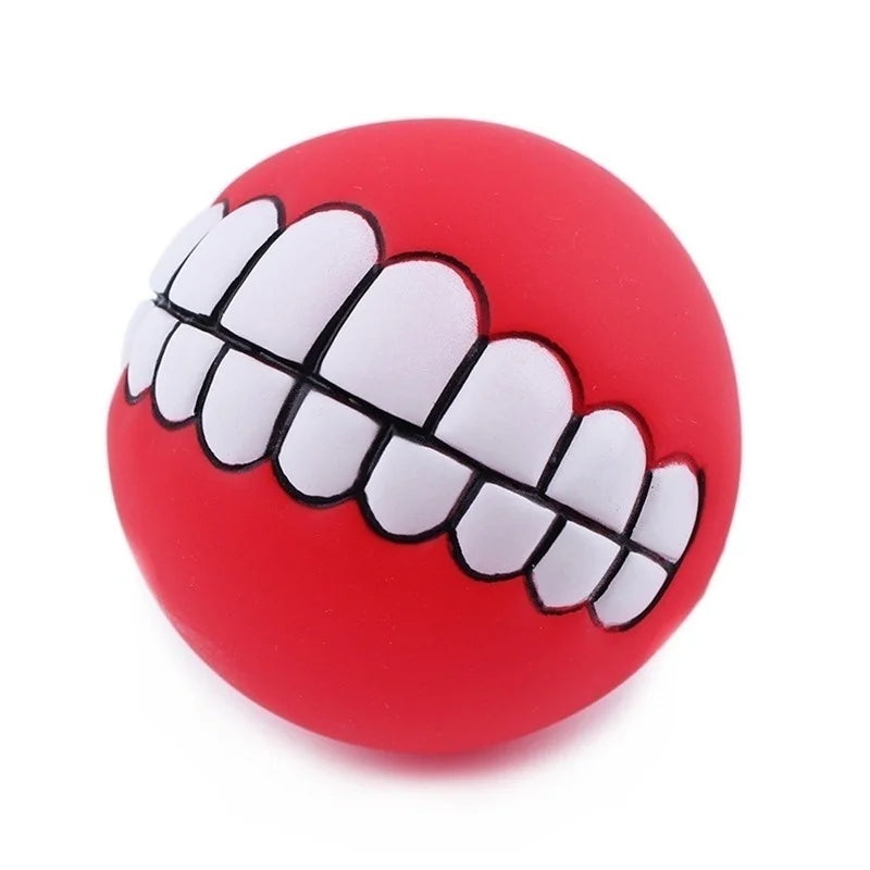 Squeaky Silicone Dog Chew Ball Toy