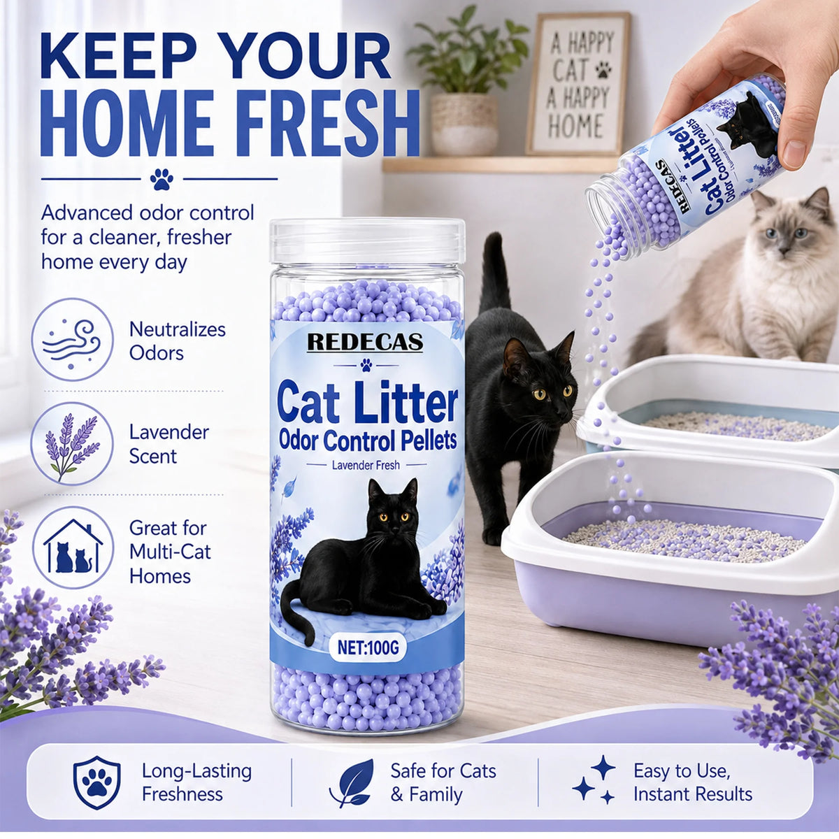 Lavender Cat Litter Deodorizer Granules