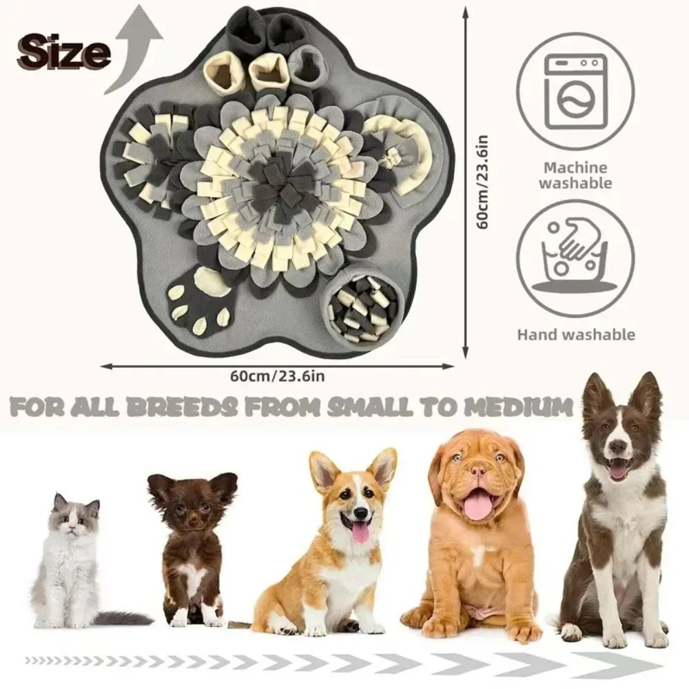 Pet Snuffle Mat Interactive Foraging Training Pad Washable Foldable Durable Design for Dogs Cats Feeding Behavioral Training