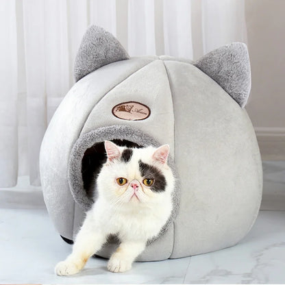 Cozy Cat Cave Bed – Warm Winter Pet Tent