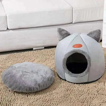 Cozy Cat Cave Bed – Warm Winter Pet Tent