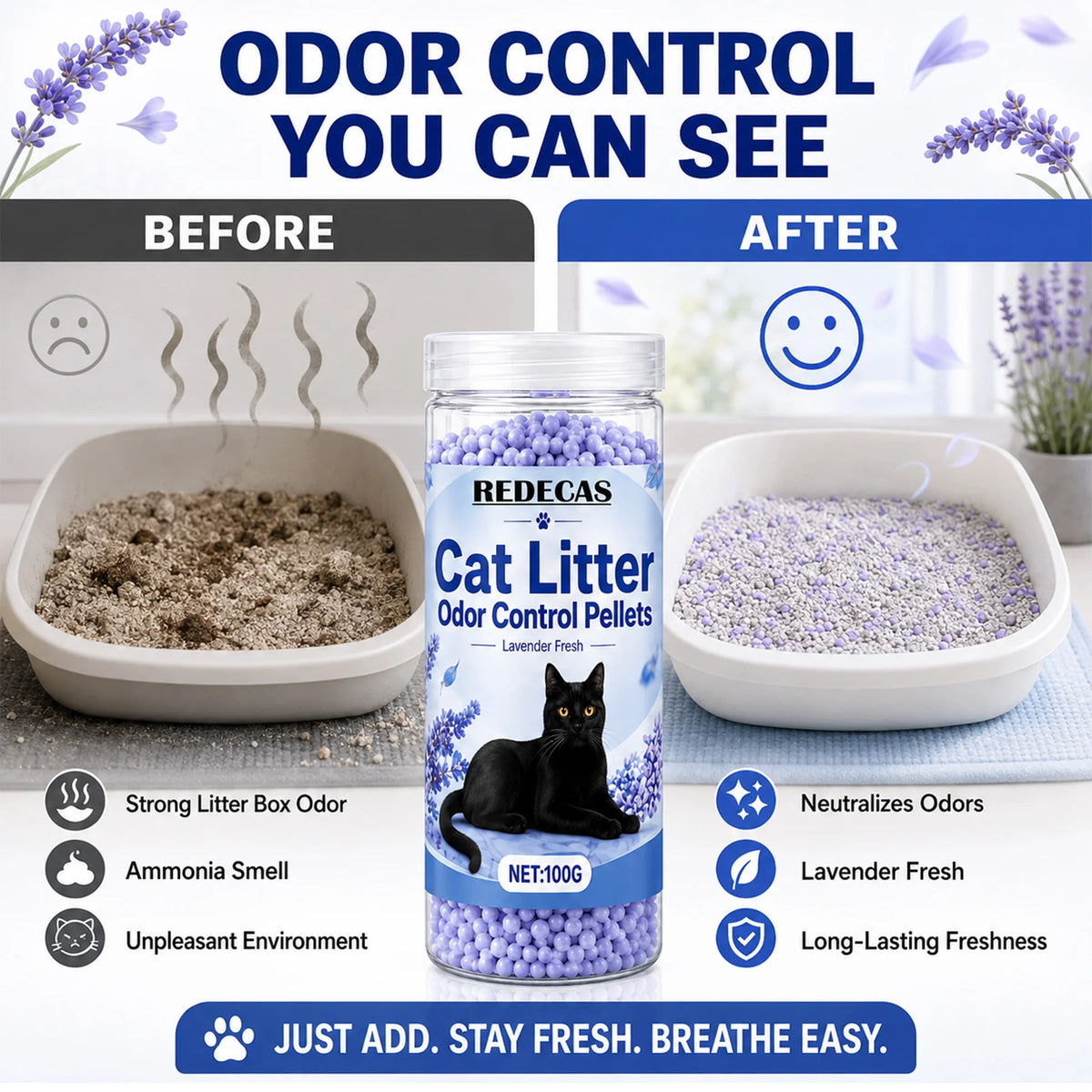 Lavender Cat Litter Deodorizer Granules
