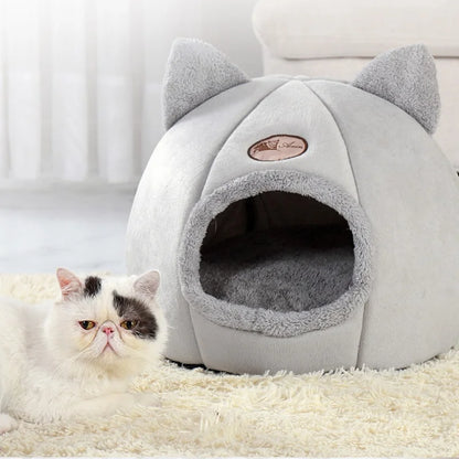 Cozy Cat Cave Bed – Warm Winter Pet Tent