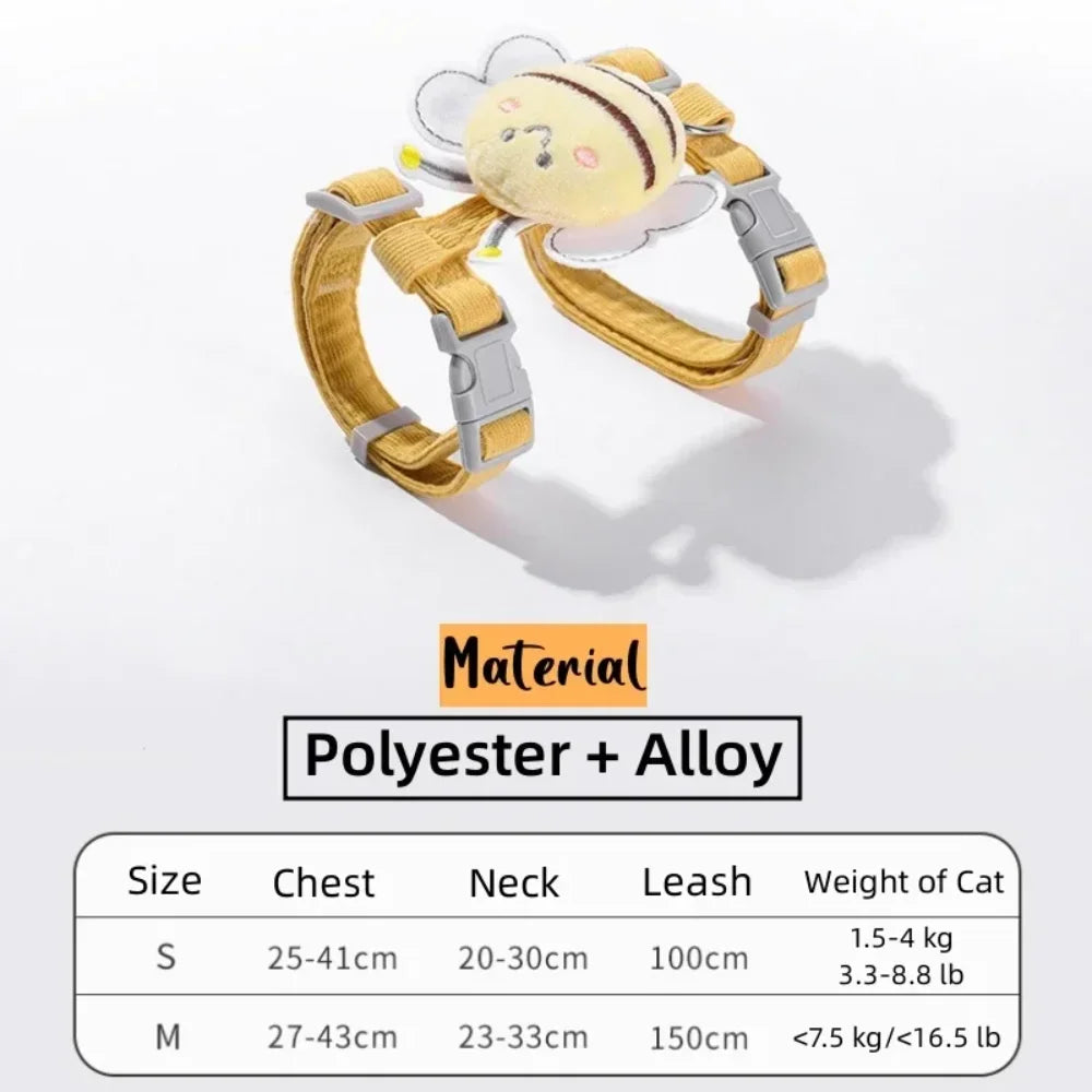 Adjustable Cartoon Bee Double Layer Harness