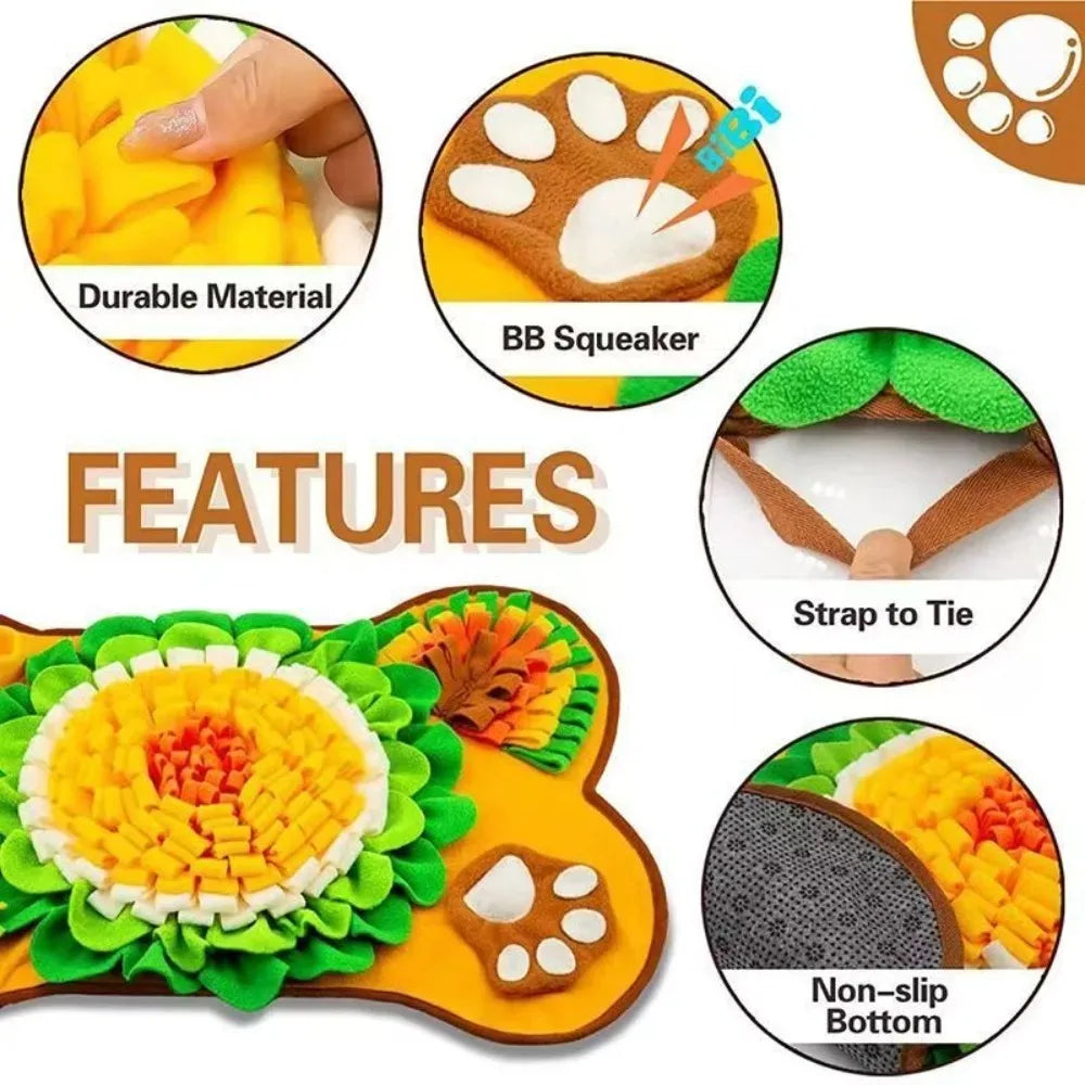 Pet Snuffle Mat Interactive Foraging Training Pad Washable Foldable Durable Design for Dogs Cats Feeding Behavioral Training