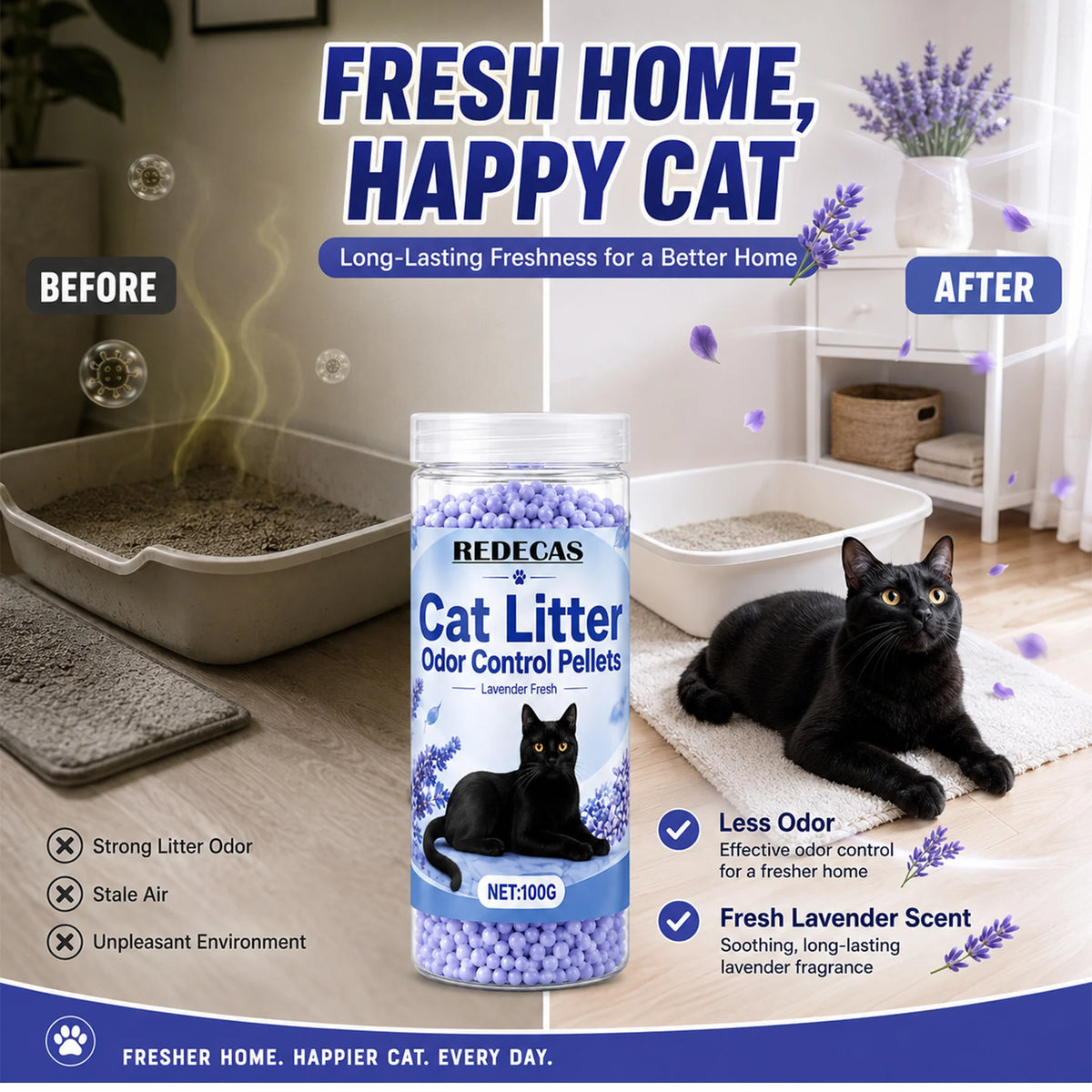Lavender Cat Litter Deodorizer Granules