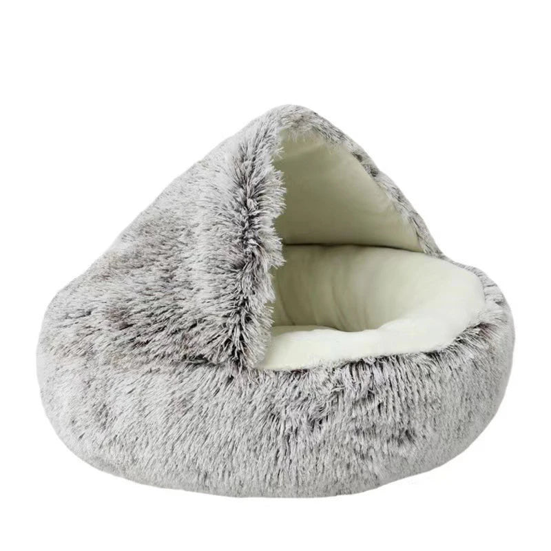 Warm Plush Cat Bed with Cover