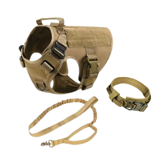 Military Dog Tactical Harness, Collar, and Leash Gear