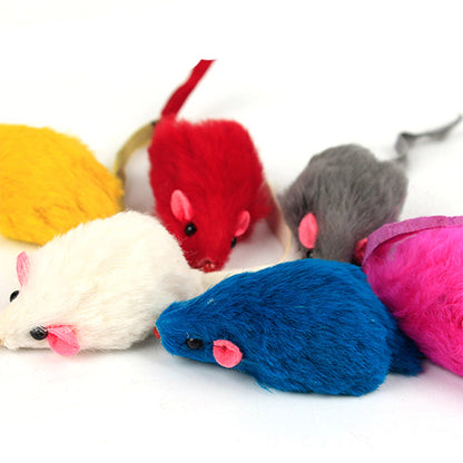 10 PCS Plush Mouse Cat Toys